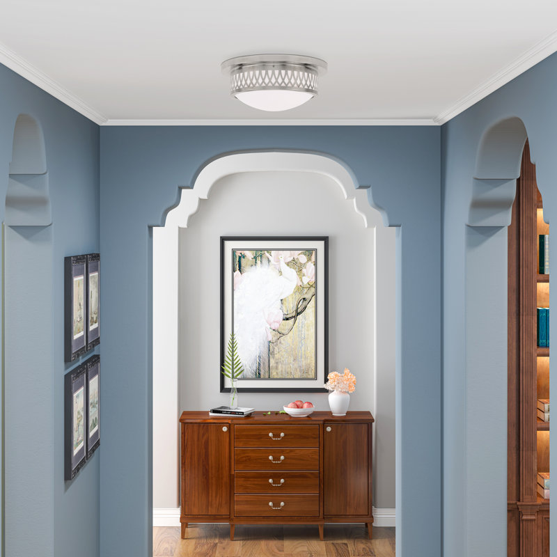 Kabiel Glass Flush Mount, Brushed Nickel