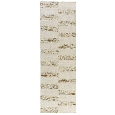 Tapis ivoire / naturel tissé à plat à la main Garvin