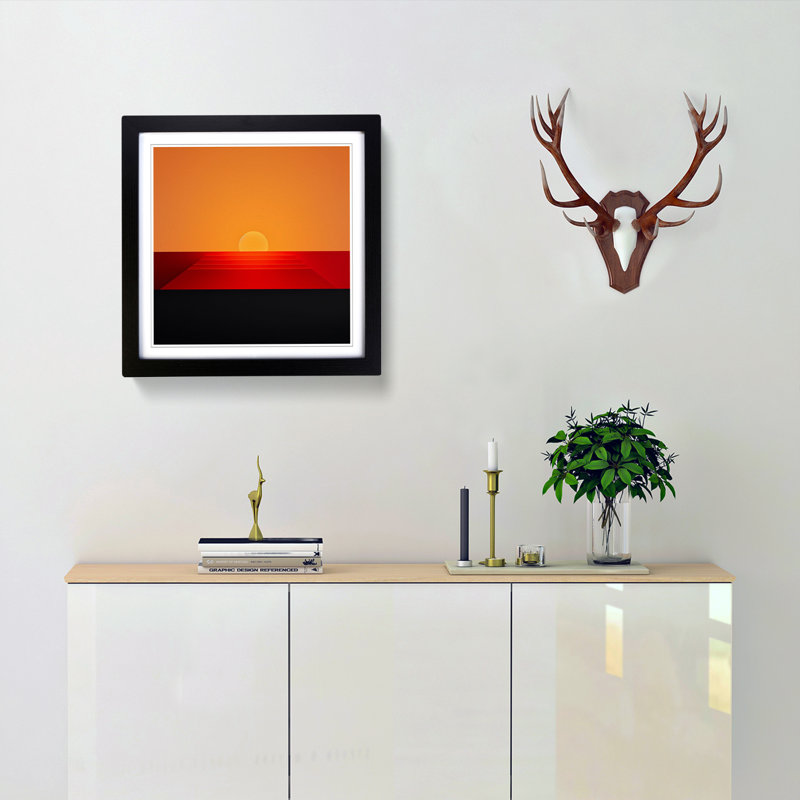 Sunset Minimalism No.1 - Framed Print, Black