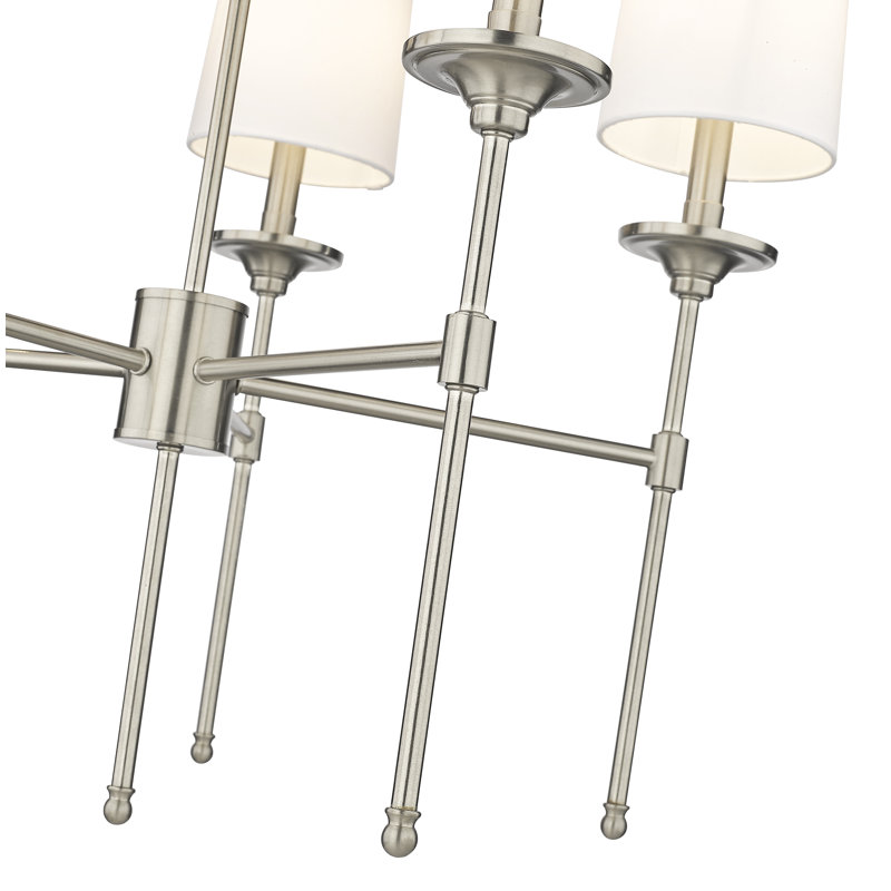 Lustre classique à 5 lumières de style bougie Hayse, Nickel brossé