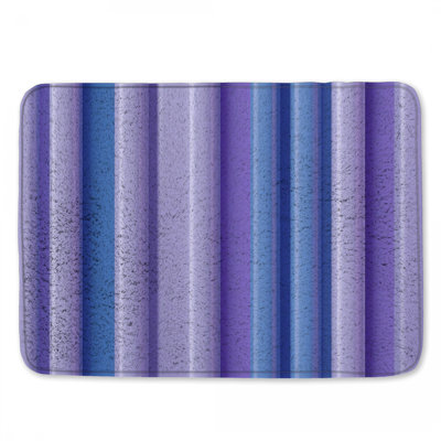 Blue Purple Stripes Bath Mat