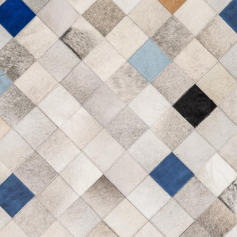 Art Hide Cowhide Area Rug in Blue, Rectangle 9' x 12'