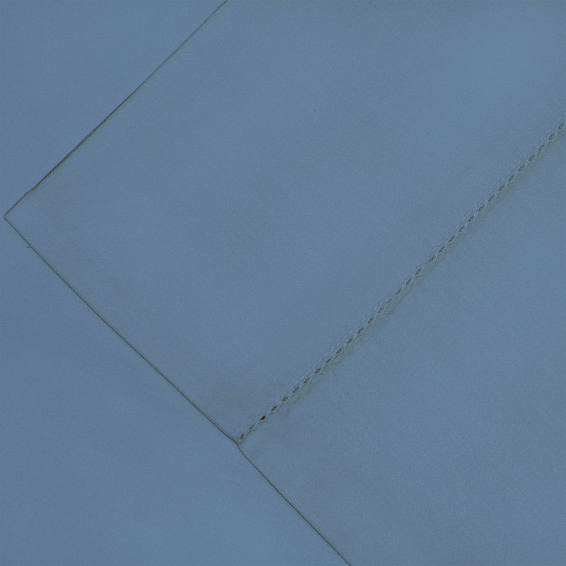 594 Solid Sateen 100% Cotton Sheet Set, Queen Sheet Set + Fitted Sheet + 2 Pillowcases, Dusty Blue
