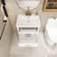 24 po X P 18 po P x 34 po Meuble-lavabo autoportant simple H en bleu avec plateau en céramique blanche-957536023