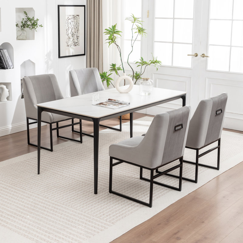 Seymore Velvet Side Chair, Gray