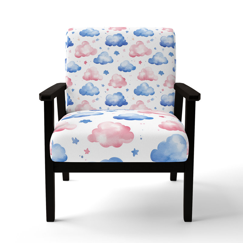 Fauteuil Teens Sky, Accoudoirs carrés noirs