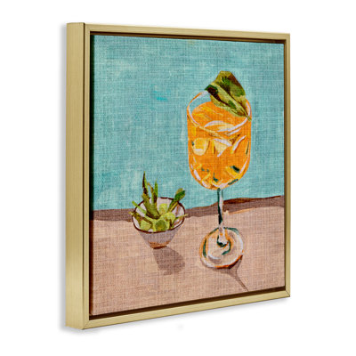 Art mural orange encadré, "Nature morte" par Melissa Wang