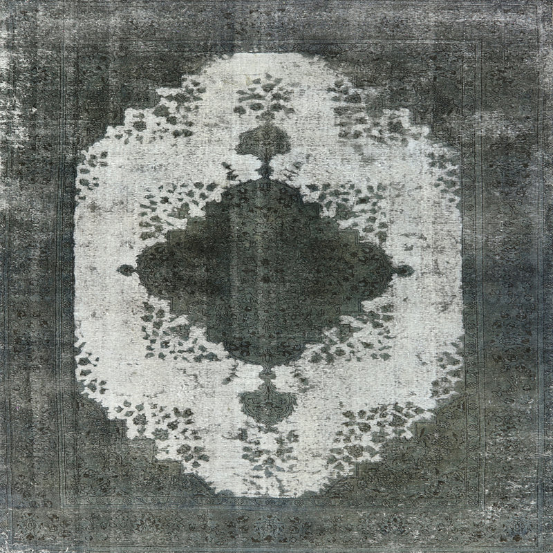 Tapis oriental gris, Carré 7 pi
