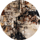 Handmade Silk and Wool Abstract Area Rug