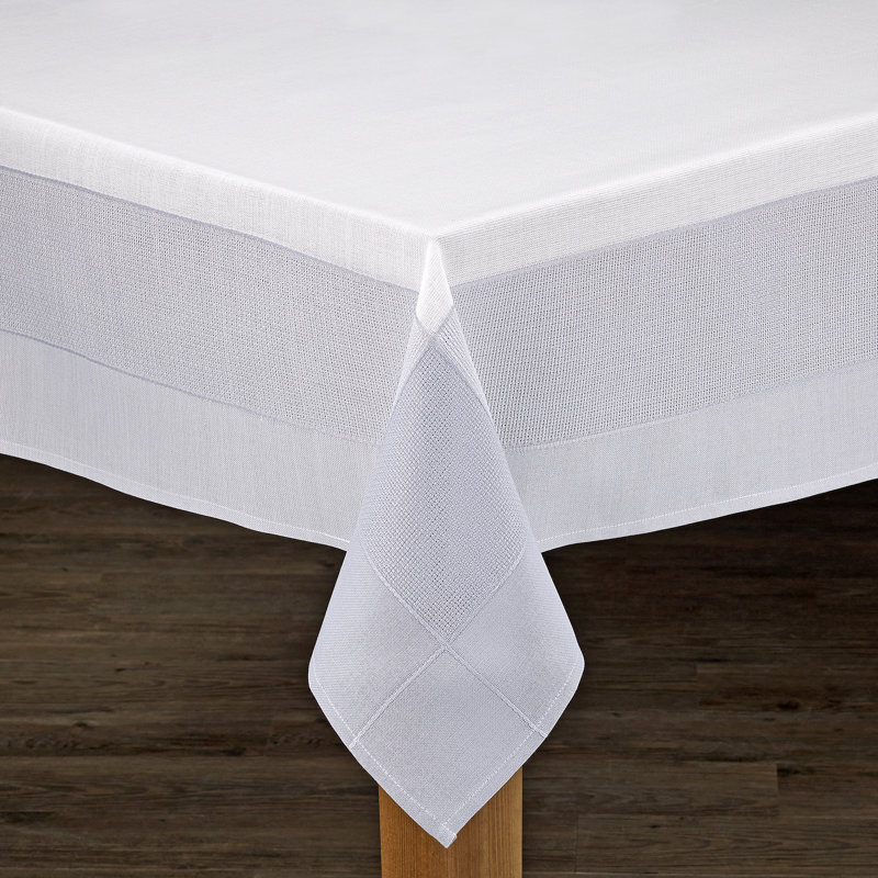 Mcclay Tablecloth, 120" x 60", White/Natural