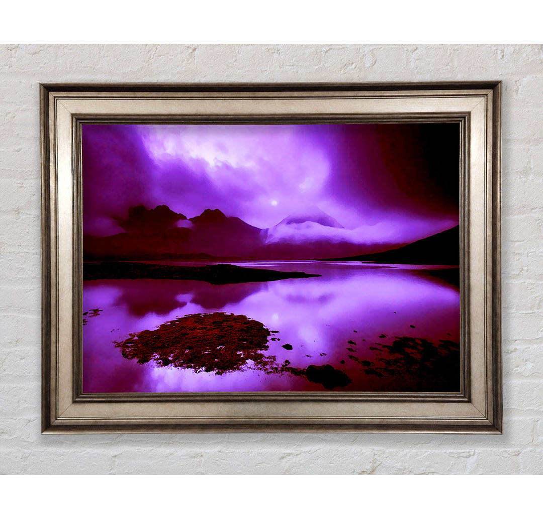 Gerahmtes Leinwandbild Purple Loch Dusk