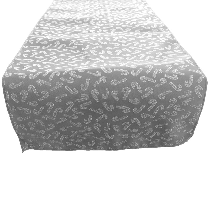 Chemin de table géométrique Freret, L 144 po x l 12 po, Argent
