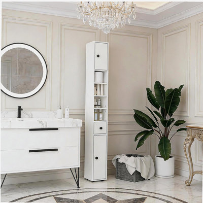 Slim Corner Cabinet,Small Bathroom Storage Cabinet,Toilet Paper Cabinet