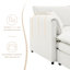 Canapé en chenille de 134 po x 66 po, canapé-lit 6 places avec coussins doubles et repose-pieds, élégant salon en forme de U, décor mobile, crème