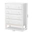 Commode à 4 tiroirs en métal doré à finition blanche Harbor, H 40,35 po x l 31,32 po x P 15,43 po