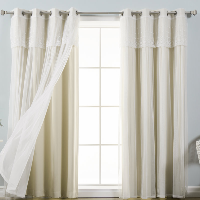 Paire de rideaux obscurcissant et isolant avec œillets Crenshaw, Beige, L 52 po x H 96 po