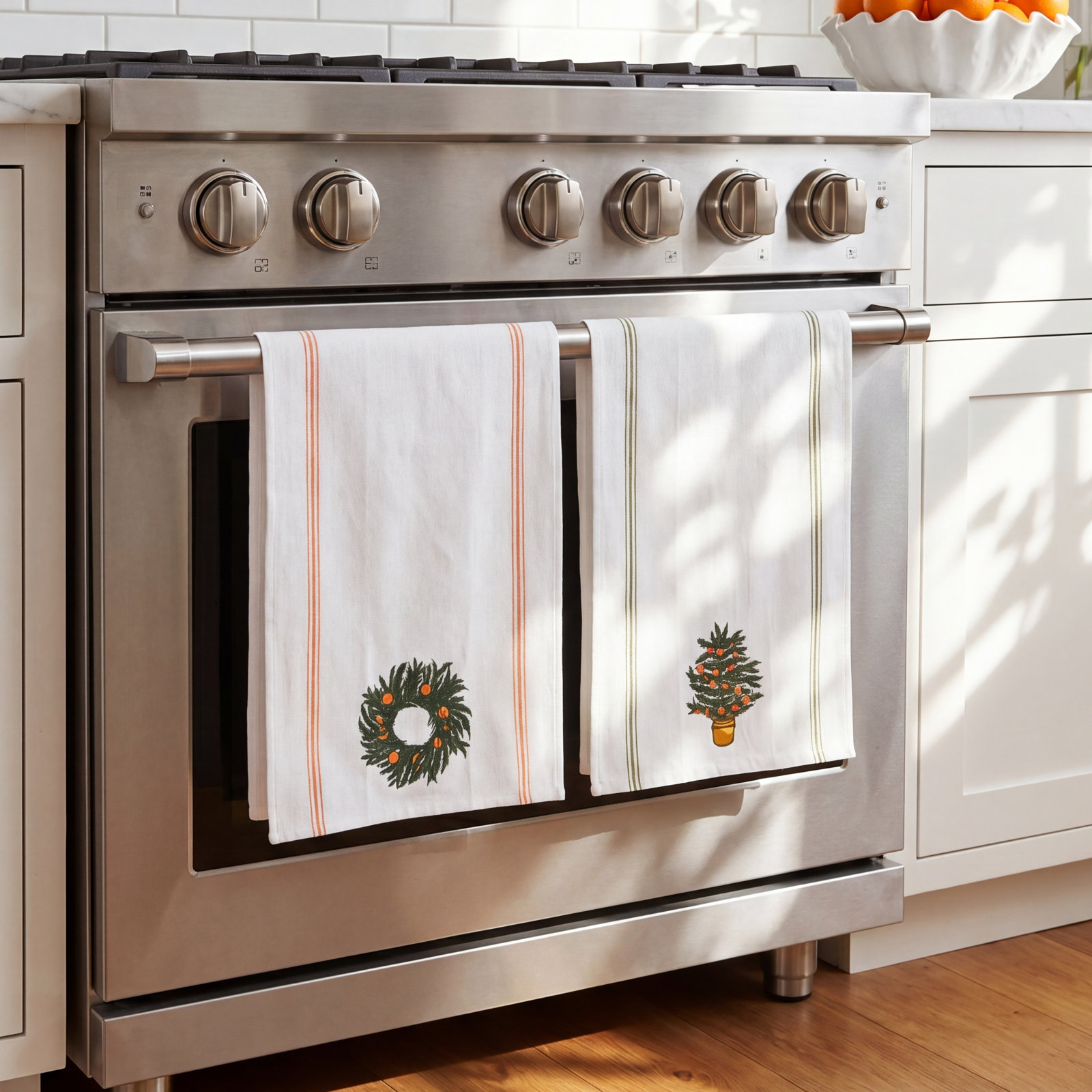 Citrus Tree and Wreath Dish Cloth