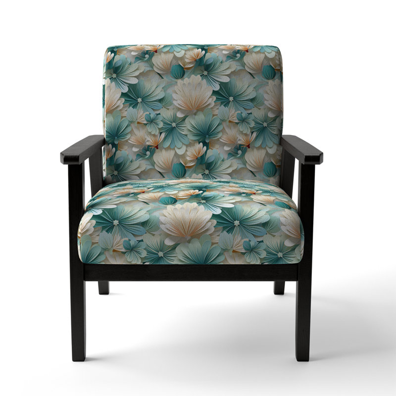 White and Green Coastal Escape - Fauteuil rembourré Coastal