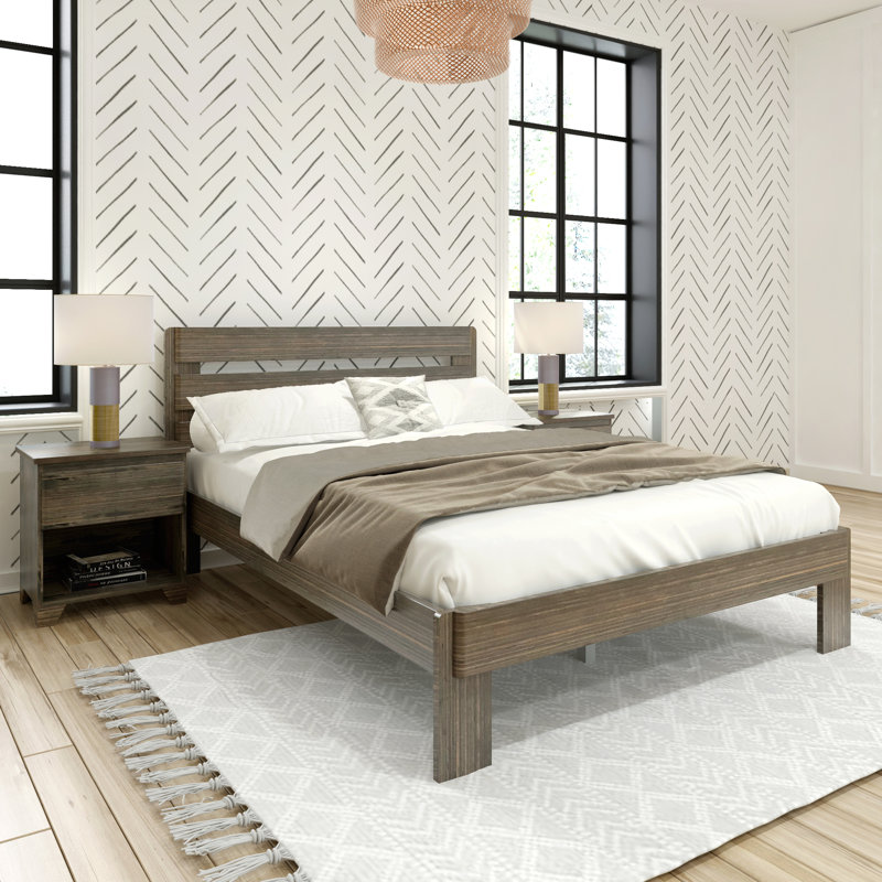  Lit plateforme en bois massif Cyprian Kids, Grand, Brun bois de grange