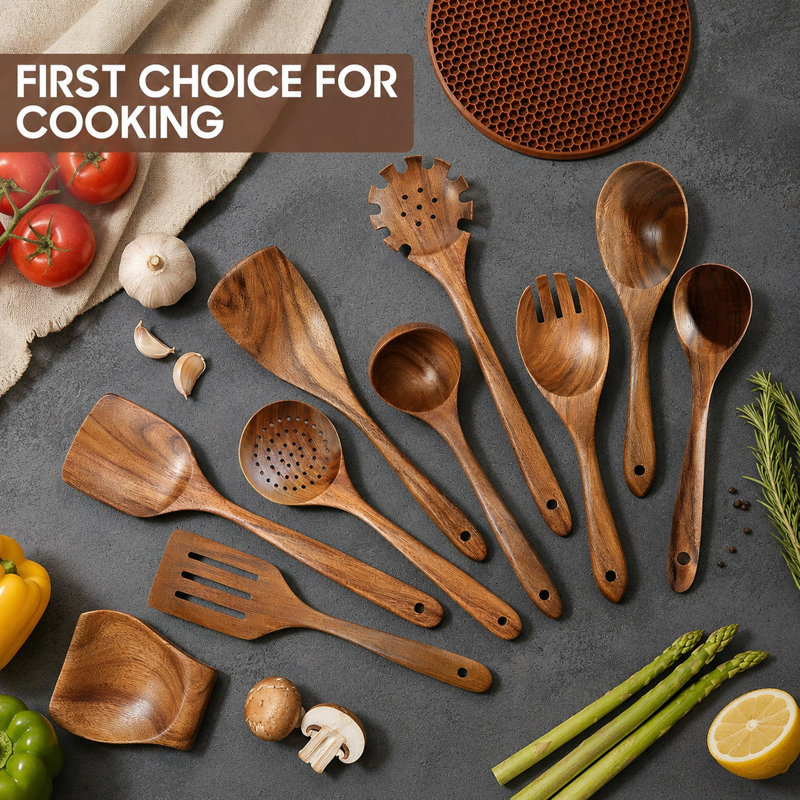 12 PCS Wooden Utensil Set