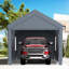 Auvent de garage portatif 10 pi x 20 pi avec structure solide, 2 portes, 4 fenêtres d'aération, abri d'auto à usages multiples 20 po, structure en acier galvanisé, rangement pour véhicule-121677516