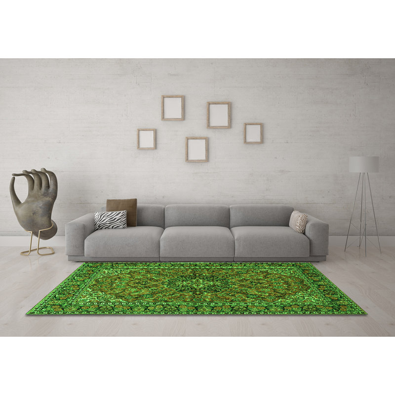 Washable Oriental Indoor Rug, Square 7'