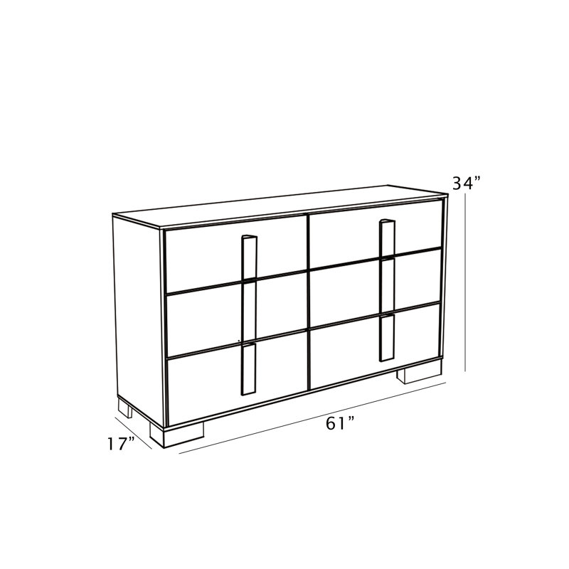 Hodnett Mid-Century Modern Double Dresser