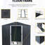 Remise extérieure en métal noir 8 pi x 10 pi - Fabrication en fer galvanisé, quatre évents perforés, portes coulissantes cadenassables, étapes de montage simples, évents pour une ventilation adéquate, portes-125768955