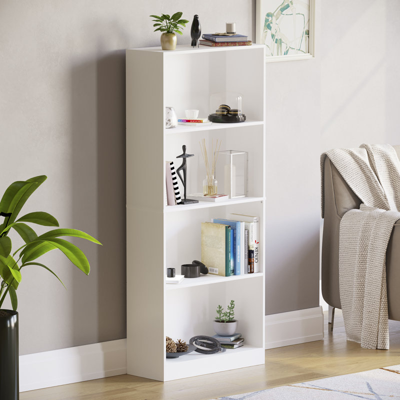 142cm H x 60cm W Standard Bookcase, White, (4 Shelves) 140 cm H x 60 cm W x 24" D