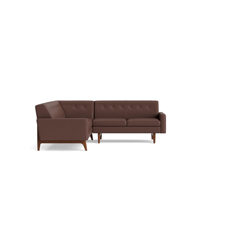 Tyler Sectional, Left Hand Facing, Leather - Deep Blue