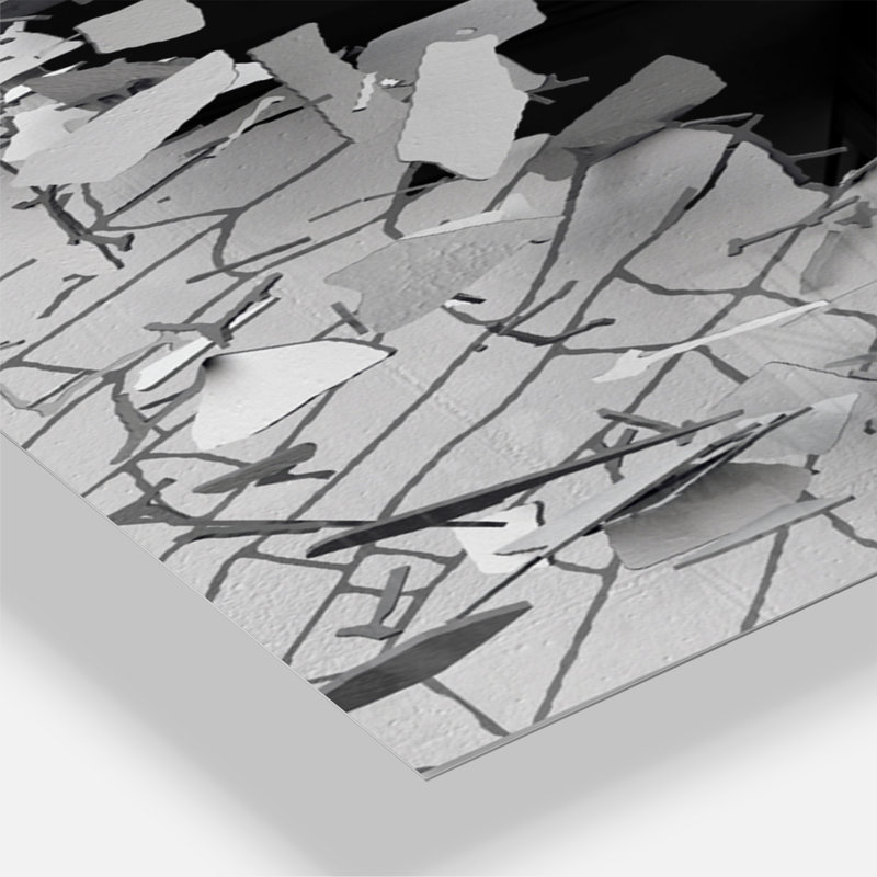Abstract Broken Wall 3D Design - Modern wall clock