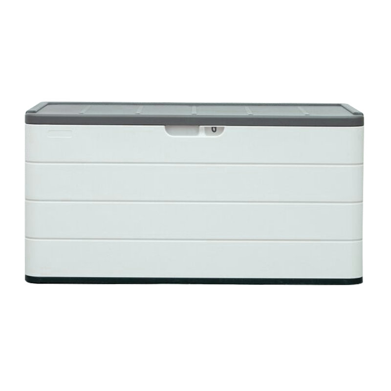 46'' White and Gray Lockable HDPE Outdoor Storage Cabinet