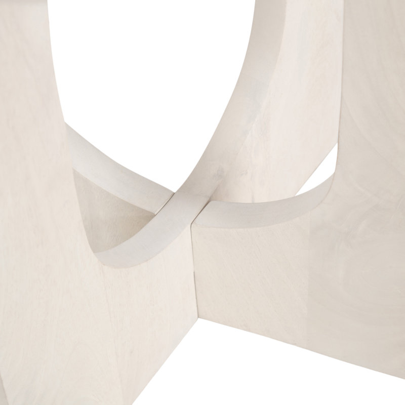 Table d'appoint ovale en bois, Blanc