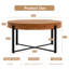 Table basse 33,8 po d'épaisseur rétro moderne avec plateau en bois de sapin et pieds croisés-1177760407-1177760107-1177760106
