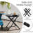 Folding Patio Side Table with Tempered Glass Tabletop