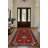 Guria Red/Brown/Black Oriental Vintage Look Machine Printed Cotton Chenille Area Rug-1365295583