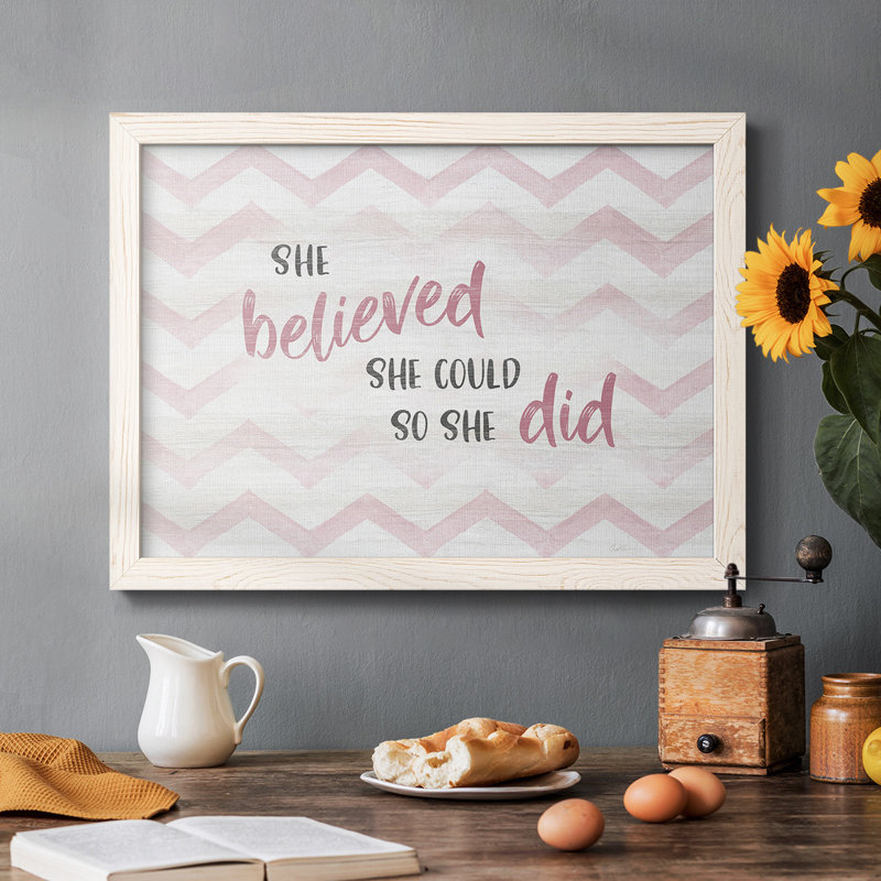 " Believed She Could ", White, 26" H x 38" W x 1.5" D