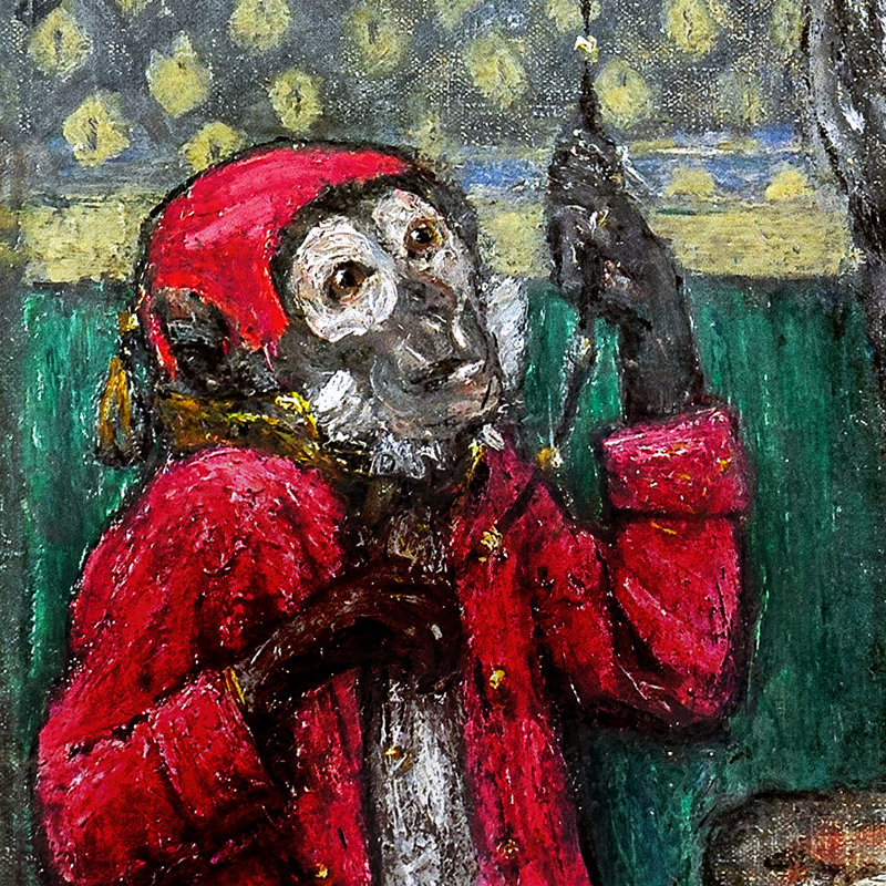 Princess with a Monkey, 1913 Framed Print on Canvas, 25.25" H x 16.25" W