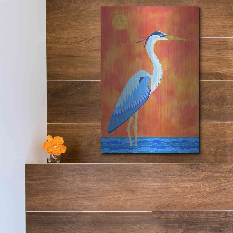  «Blue Heron» par Casey Craig, art mural en métal, 12 po x 16 po, H 16 po x l 12 po