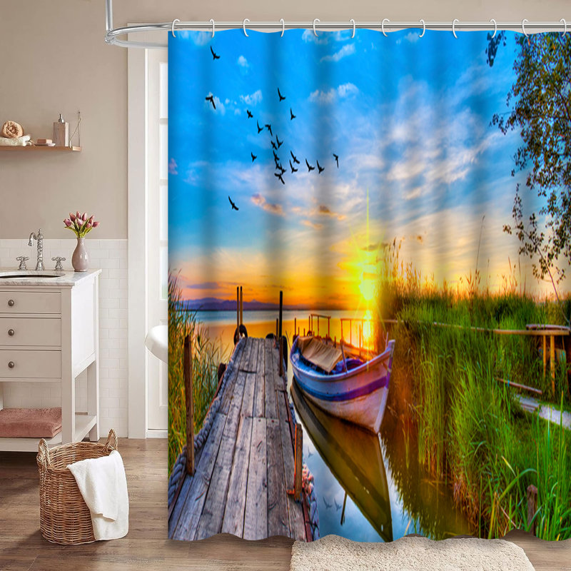 Rideau de douche Sunset Beach, L 72 po x l 72 po