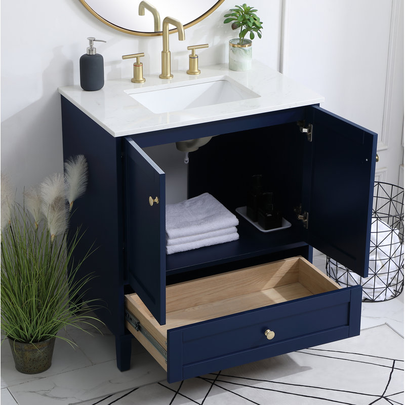 Ensemble de meuble-lavabo simple 30 po Selma, Bleu