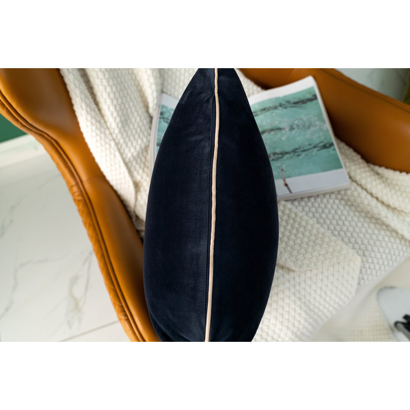 Navy Velvet 18" Square Throw Pillow Set