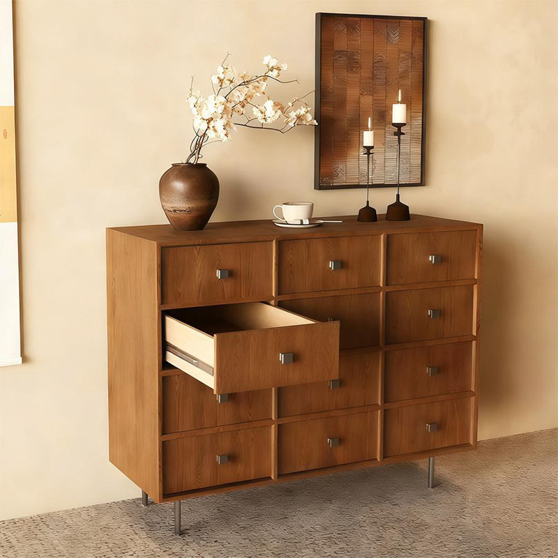 Armoire d'entrée Mid-Century, H 35,4 po x l 70,9 po x P 15,7 po