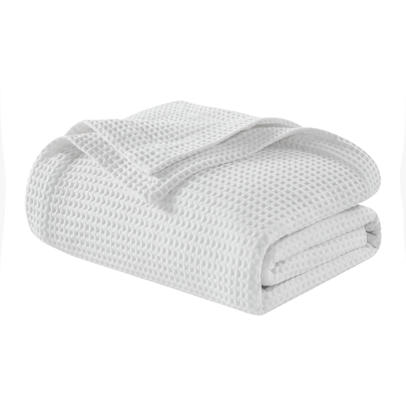 Waffle Weave 100% Cotton Blanket, Twin, White