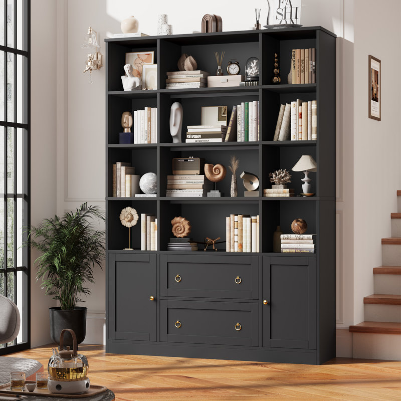 70.9" Tall Bookshelf And Bookcase, 6 Tier Floor Standing Bookcase For Home Office, Living Room, Black