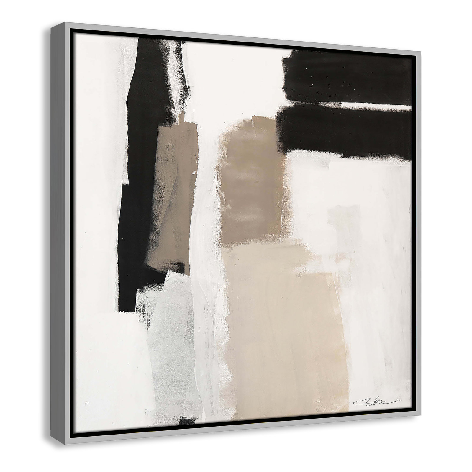 Earth Scapes II Print, 25.5" H x 25.5" W x 2" D, Silver Floater Framed