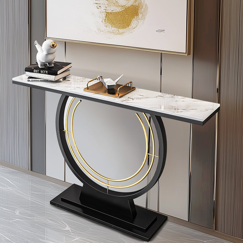 Ajeya 30cm Stone Top Console Table, White
