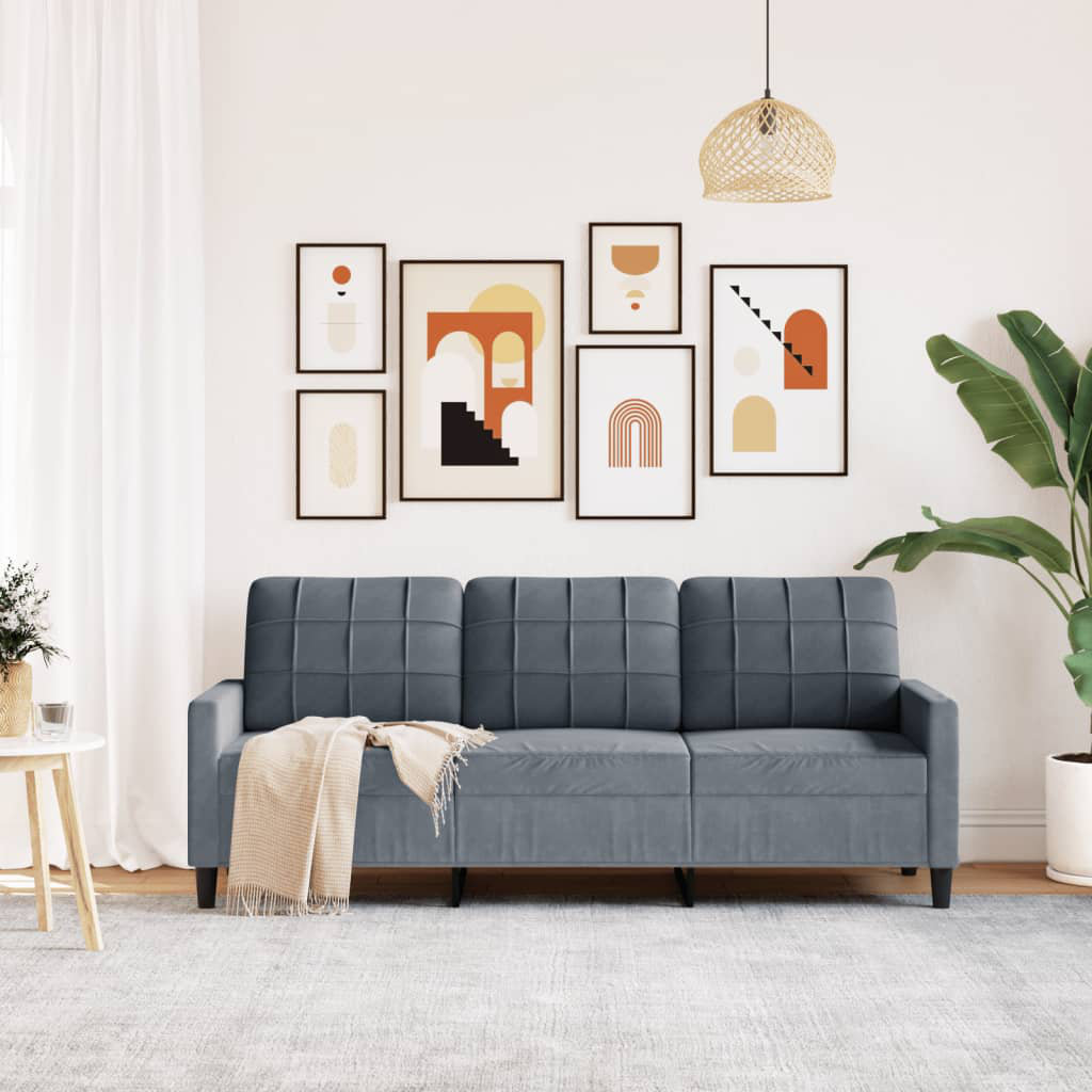 Vidaxl 3-Sitzer-Sofa Dunkelgrün 180 Cm Samt