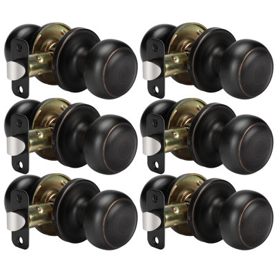 12 Pieces Oil-Rubbed Bronze Dummy Door Knobs, Inactive Half Dummy Door Knob, No-Turning Door Dummy Knob, Bronze Dummy Knobs for Closet Doors(6 Pack)