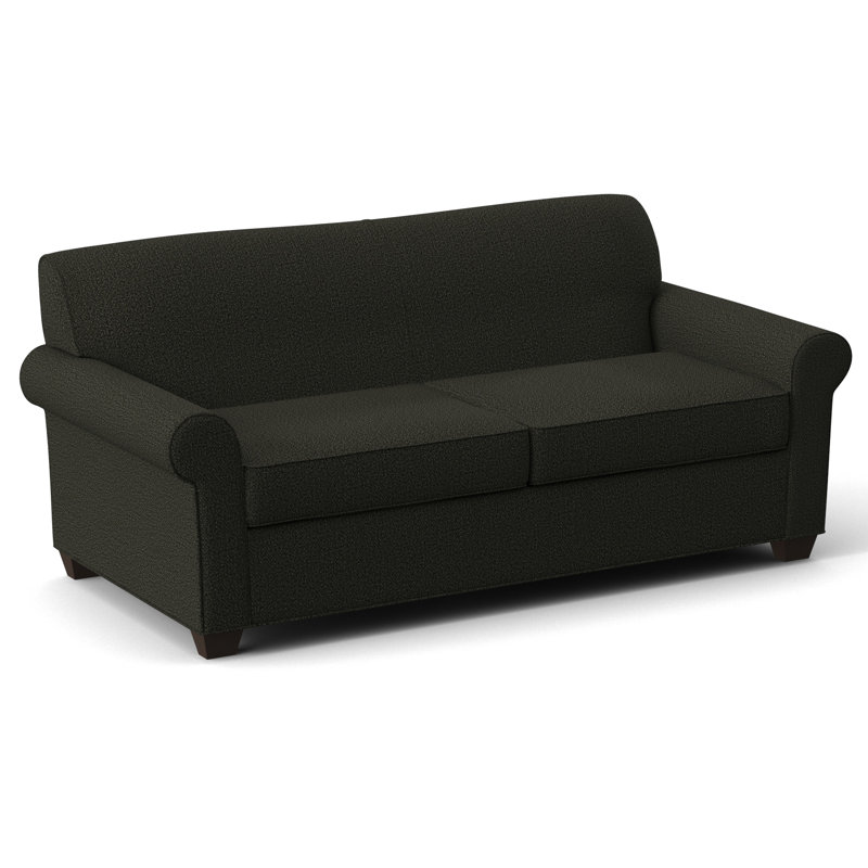 Finn 75" Rolled Arm Sofa Bed, Cafelle, Dorset Charcoal, Hybrid